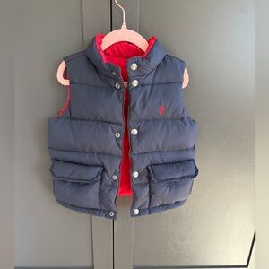 Ralph Lauren Reversible Down Vest 3T/4T Navy Red